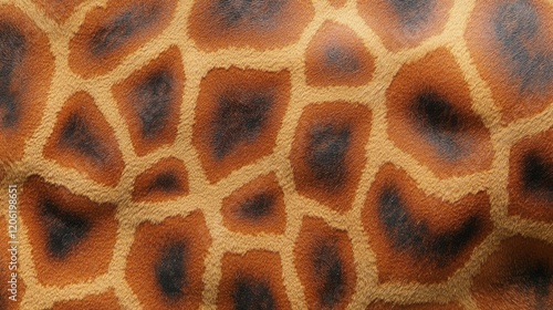 A close-up view of the intricate pattern and texture of giraffe skin, showcasing the beautiful, unique patches and natural colors of this majestic animal.