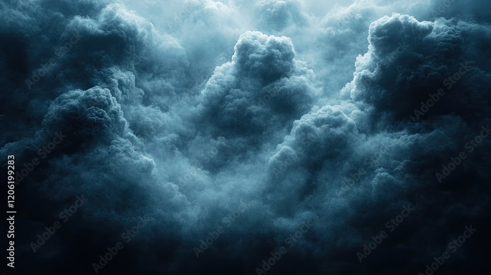 Obraz premium Dark, billowing clouds create a dramatic atmosphere, evoking a sense of impending weather.