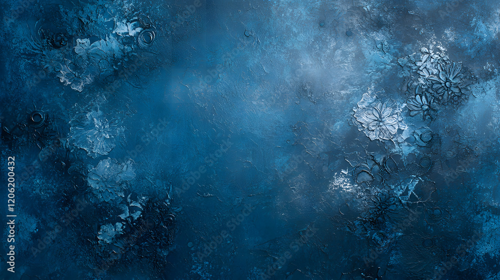 Obraz premium Deep blue cosmic texture with a mystical atmosphere.