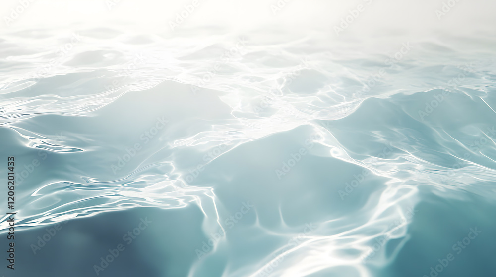Fototapeta premium Sunlit turquoise water surface with soft movement.