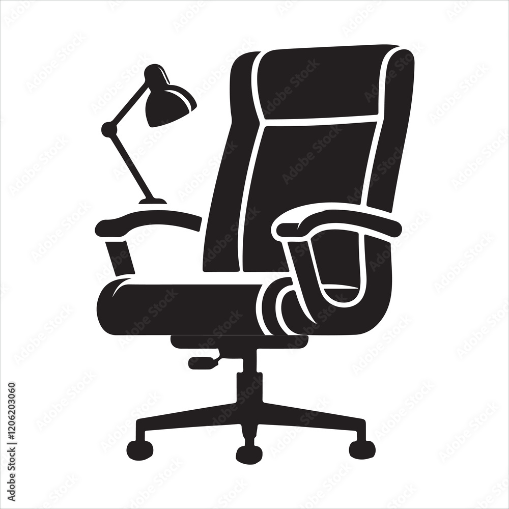 chair icon, office chair vector silhouette on white background
chair icon, office chair vector silhouette on white background