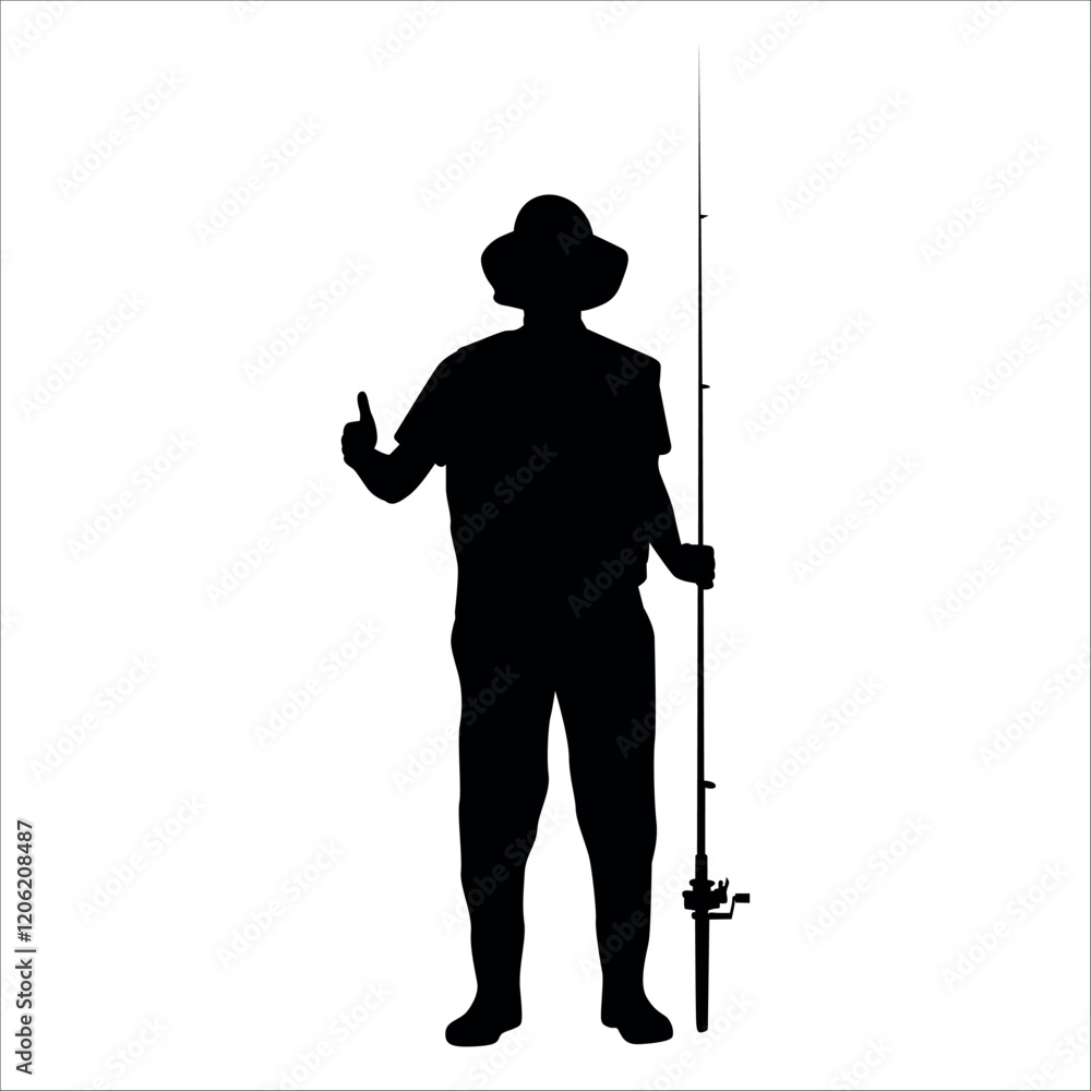 fisherman hunting fish vector illustration fisherman hunting fish vector illustration