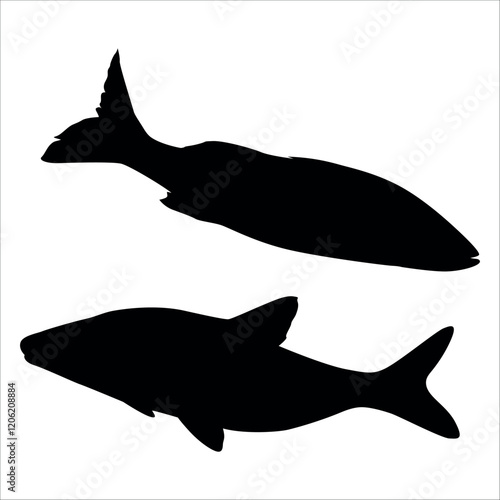 Black Fish silhouette vector illustration