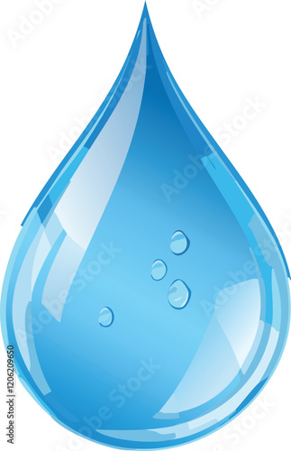 Water drop vector illustration, clean with light reflecting