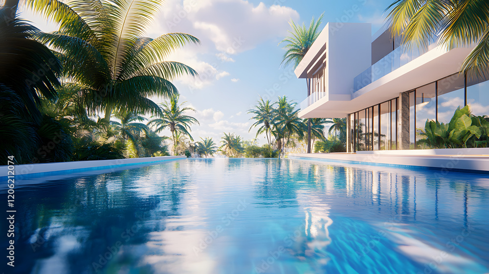 Fototapeta premium Peaceful water surface under golden sunlight.