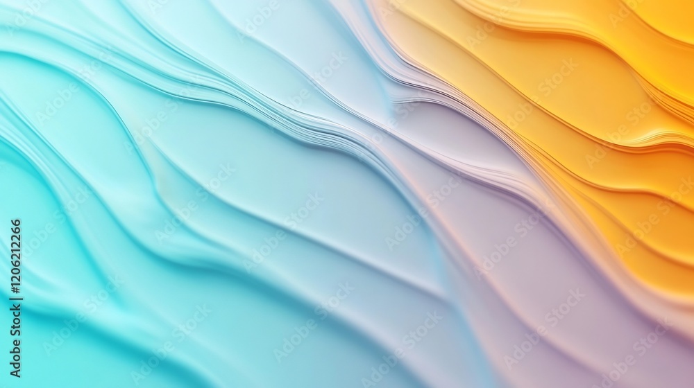 Obraz premium Abstract Fluid Pastel Waves Flowing Softly. AI Generated