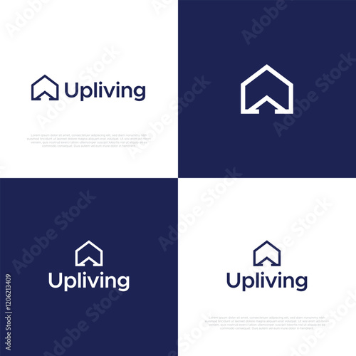 Up living home  logo design vector