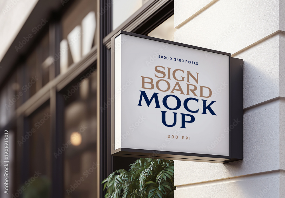 Signboard Mockup Generated With AI Stock Template | Adobe Stock