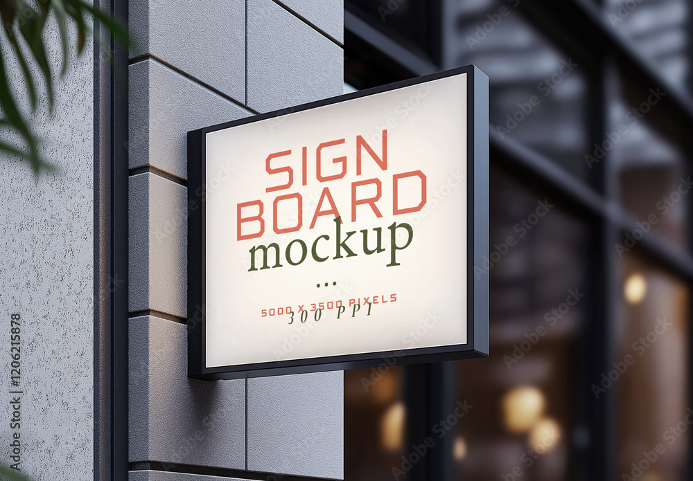 Signboard Mockup Generated With AI Stock Template | Adobe Stock