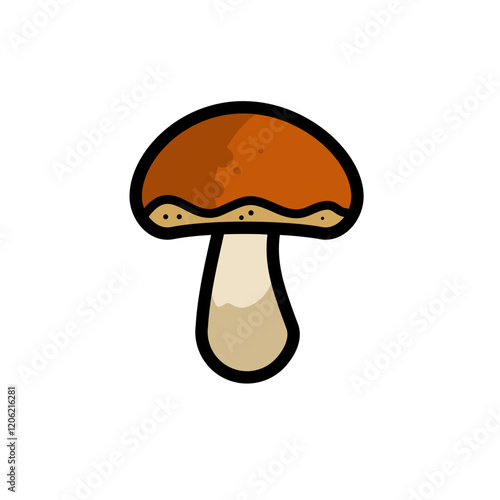 forest mushroom boletus - vector icon