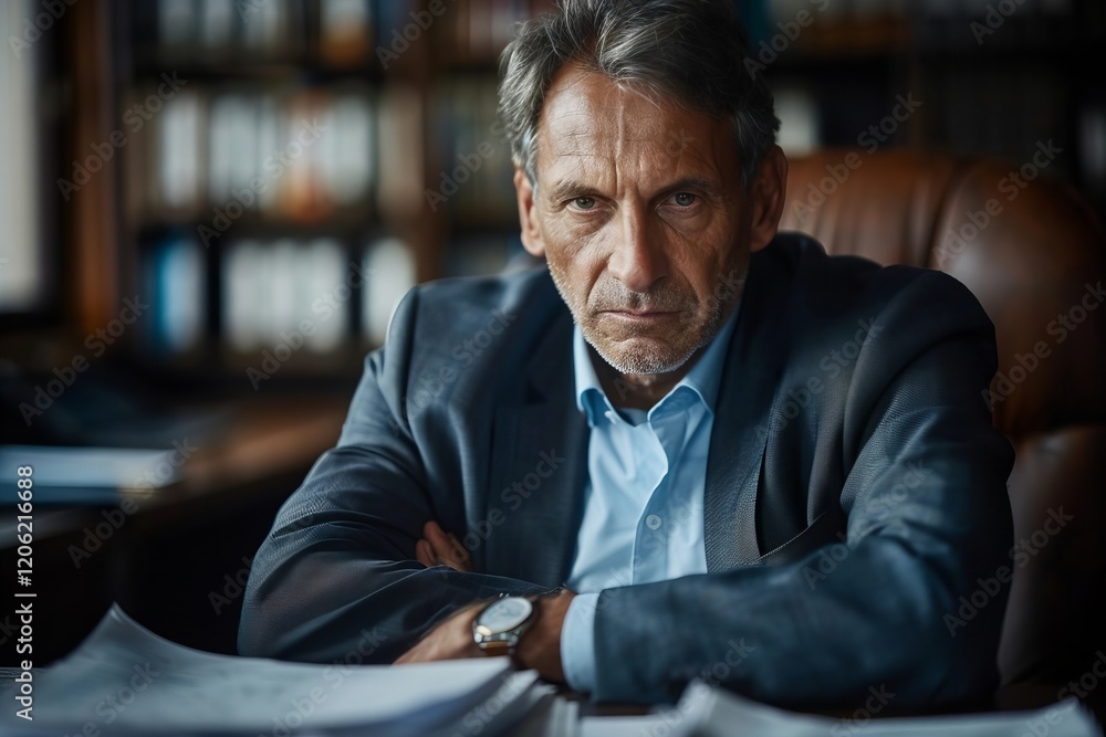 Fatigued Male in a Tedious Workplace Fatigued Male in a Tedious Workplace