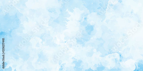 white cloud on blue sky watercolour painting blue sky overcast above the cloud in vector view beautiful cloudscape for background
