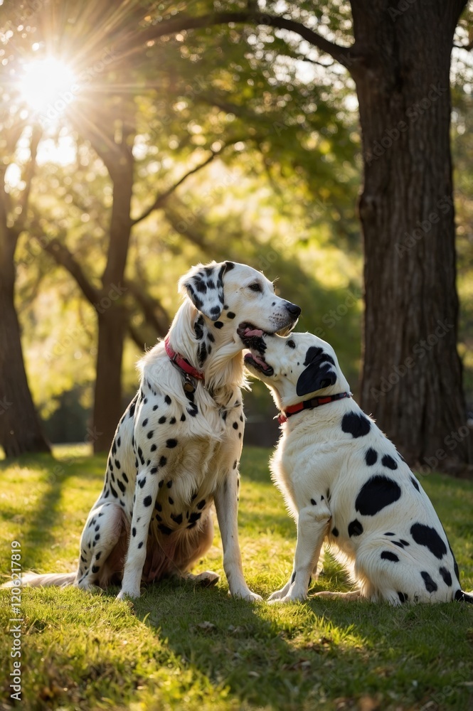 two adorable dogs a golden retriever and Kissing Days two adorable dogs a golden retriever and Kissing Days
