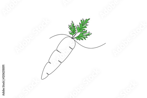 Carrot Continuous one line design Vector Illustration