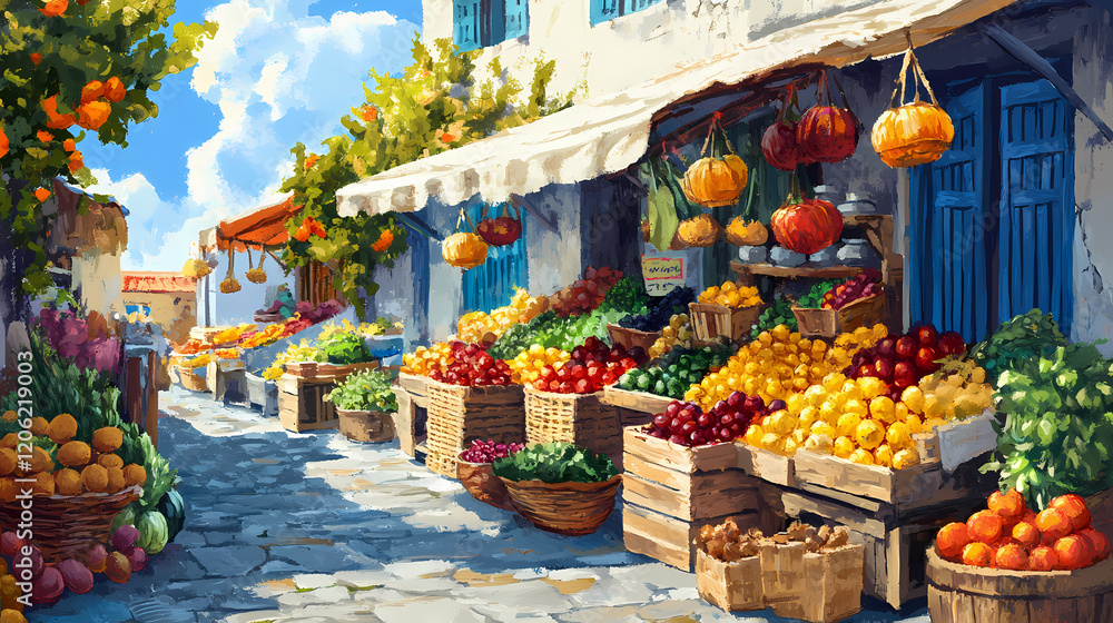 Fototapeta premium greece whimsical market stall