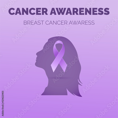 World Women's Day With cancer ribbon, Cancer awareness day background