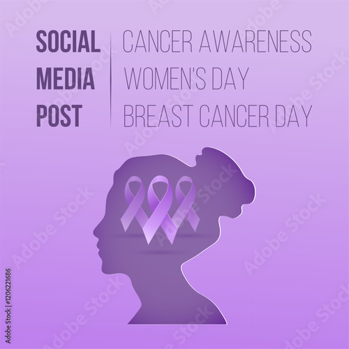 World Cancer Awareness Day With cancer ribbons, Cancer day background social media post