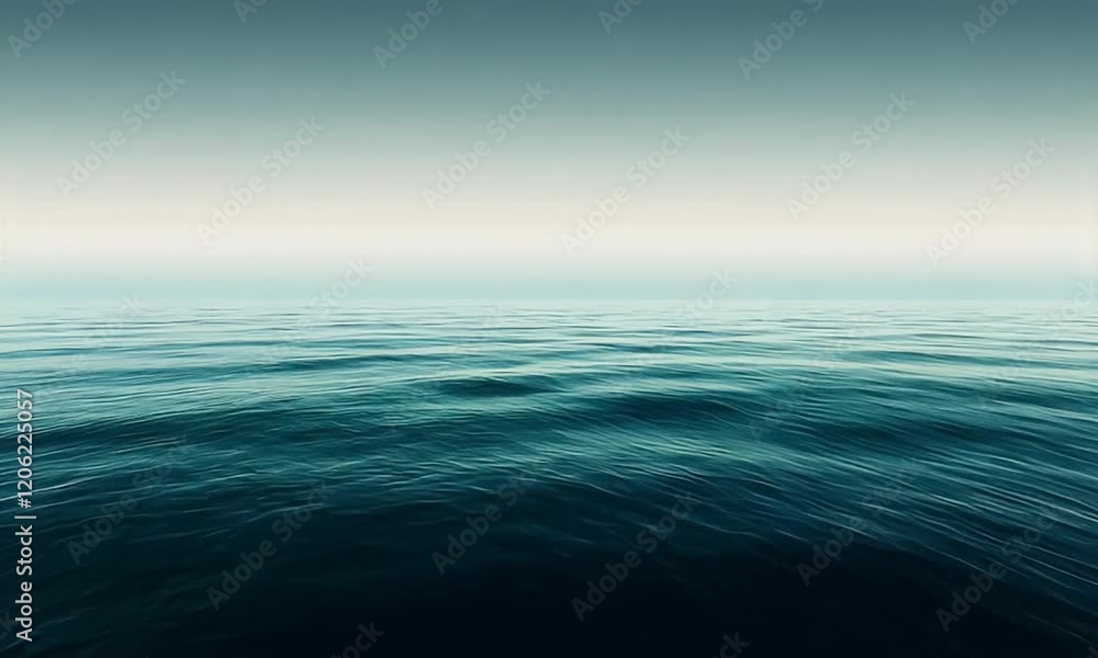 Serene ocean view at dawn with calm waves reflecting soft light, ideal for relaxation or nature-themed projects Serene ocean view at dawn with calm waves reflecting soft light, ideal for relaxation or nature-themed projects