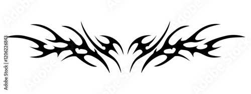 Heart shaped neo tribal tattoo design , neo tribal Y2k tattoo design
