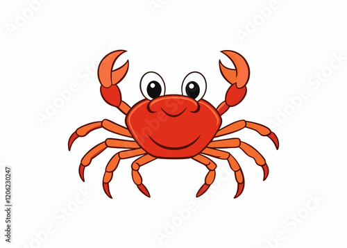 red crab on white background