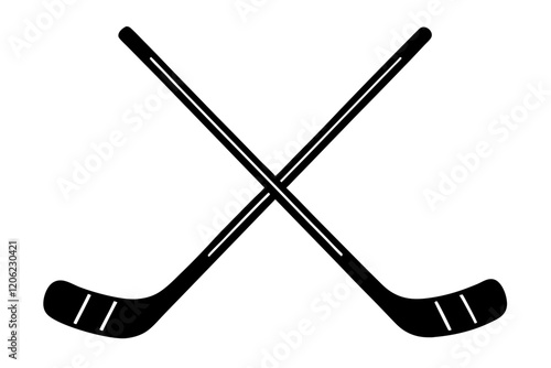 Crossed hockey sticks