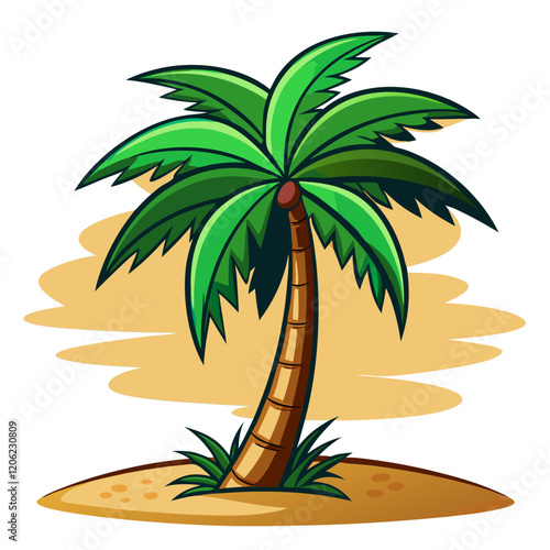 palm tree vector with  landscape  