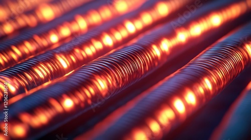 Metallic wires glowing dynamically under thermal and electrical conduction tests