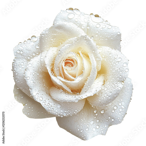 Wallpaper Mural White rose with water drops isolated on transparent background. Torontodigital.ca