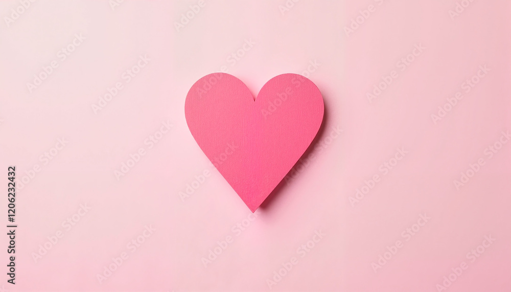 Heart shape composition on pink background, symbol of love and beauty Heart shape composition on pink background, symbol of love and beauty