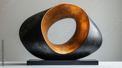 Elegant curved sculpture illuminated by soft light showcases artistic craftsm...
