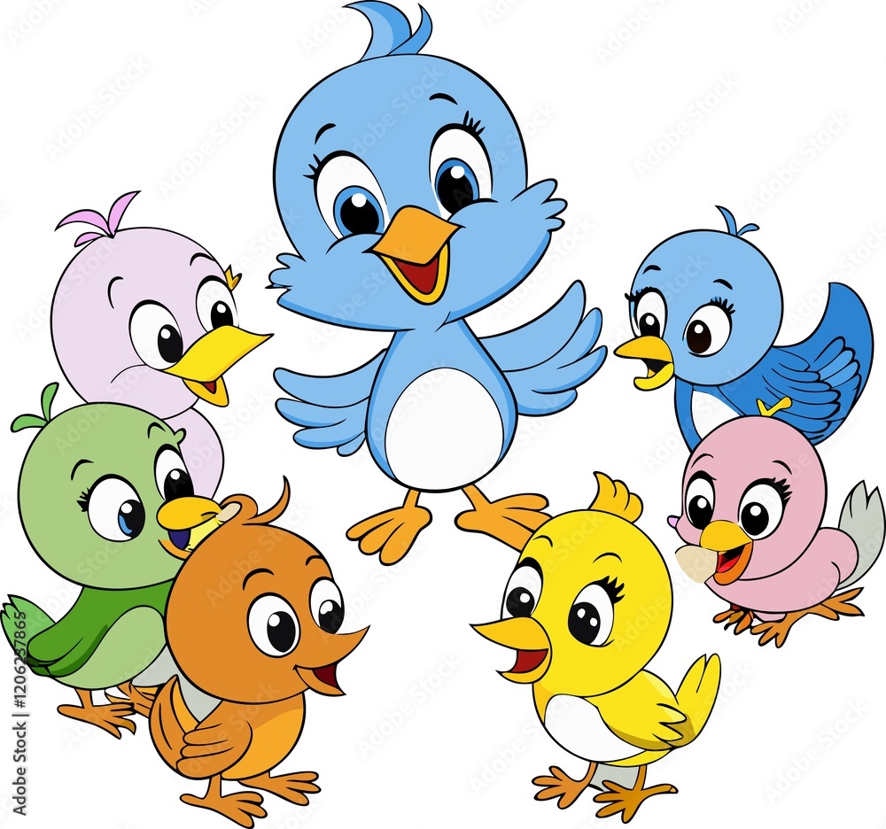 Fototapeta premium Cartoon baby-Birds