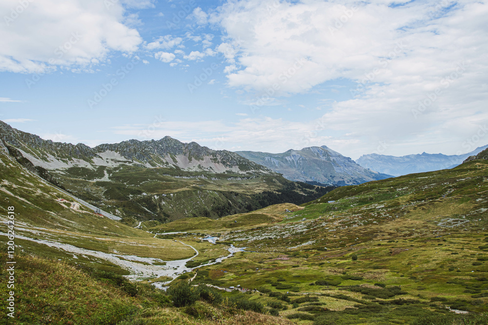 Fototapeta premium Stage of Tour de Mount Blanc
