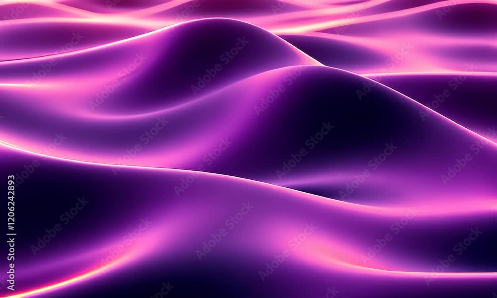 Vibrant purple waves undulate gracefully under soft lighting, creating a mesmerizing abstract background for design Vibrant purple waves undulate gracefully under soft lighting, creating a mesmerizing abstract background for design
