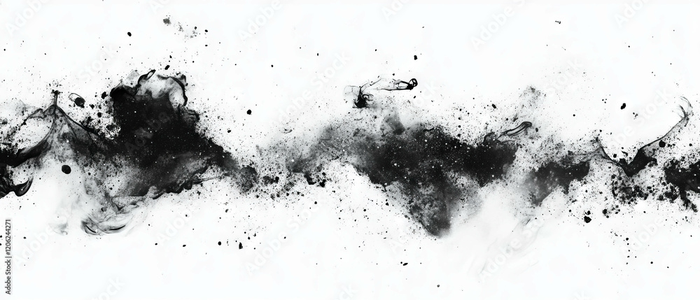 Grunge seamless pattern of black ink and salt creating crystalline effects on white background Grunge seamless pattern of black ink and salt creating crystalline effects on white background
