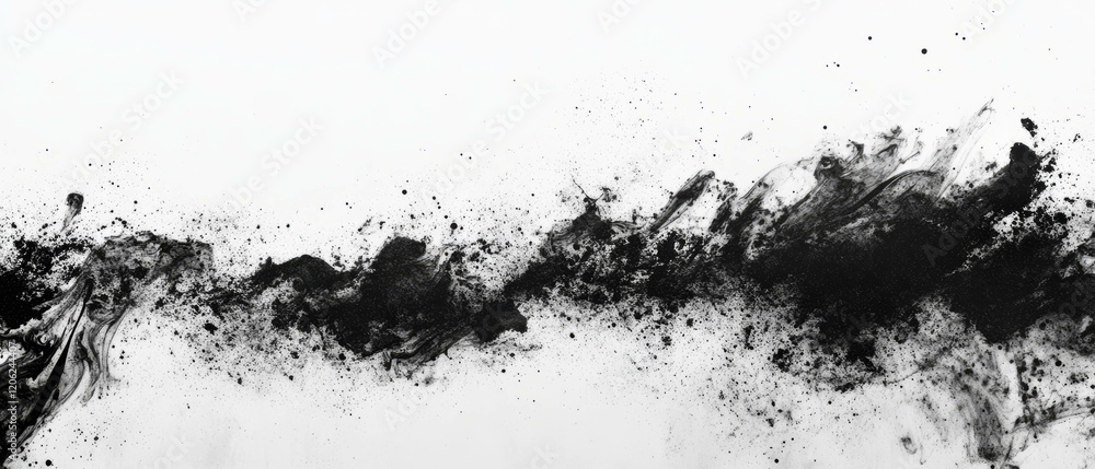 Dried black ink textures on white paper create a seamless grunge pattern Dried black ink textures on white paper create a seamless grunge pattern