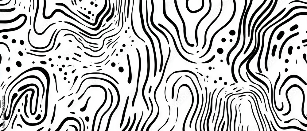 Bold hand-drawn black ink pattern featuring irregular lines on a white background Bold hand-drawn black ink pattern featuring irregular lines on a white background