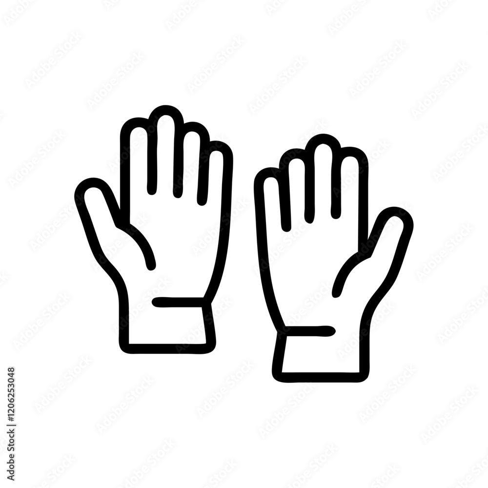 Work Gloves. Minimalistic Home Renovation Icons Work Gloves. Minimalistic Home Renovation Icons