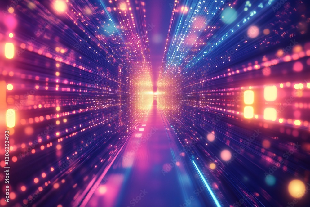 Abstract Pink Blue Digital Tunnel Neon Lights Futuristic Technology Background Data Stream Bright Glowing Lines Vivid Colorful Energy Speed Light Rays Modern Design Abstract Pink Blue Digital Tunnel Neon Lights Futuristic Technology Background Data Stream Bright Glowing Lines Vivid Colorful Energy Speed Light Rays Modern Design