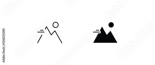 Mountain with flag on a peak Top of mountain with flag icon vector, filled Success, aim achievement, leadership, Mission, Mount, Climbing, conquered, way up, high in, Hiking, Target, Get on top design
