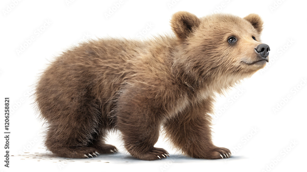 Fototapeta premium Majestic Bear in the Wilderness with Powerful Presence Isolated on White or Transparent Background