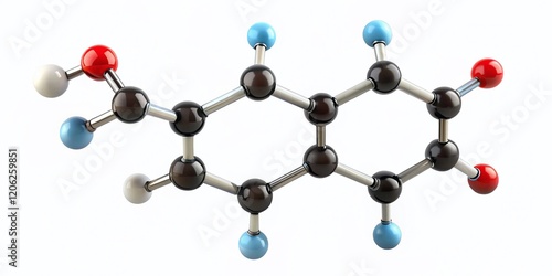 Minimalist 3D Rendering: Finerenone Molecular Structure, White Background photo