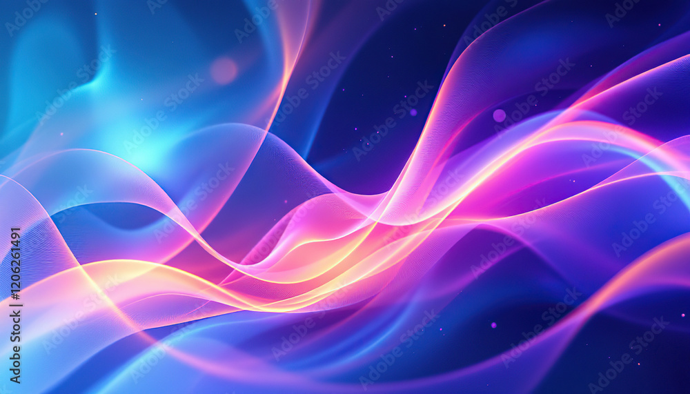 Abstract Colorful Waves Flowing Dynamically Across Dark Background Abstract Colorful Waves Flowing Dynamically Across Dark Background
