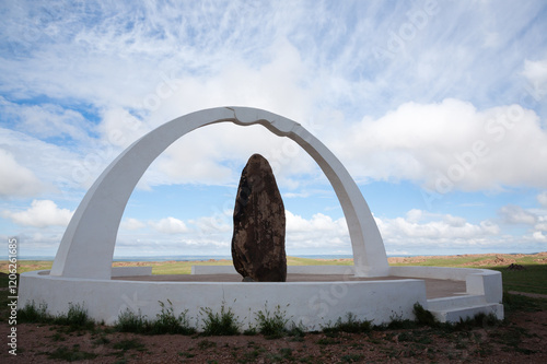 Stupa in Ikh gazriin chuluu National Park, Mongolia photo