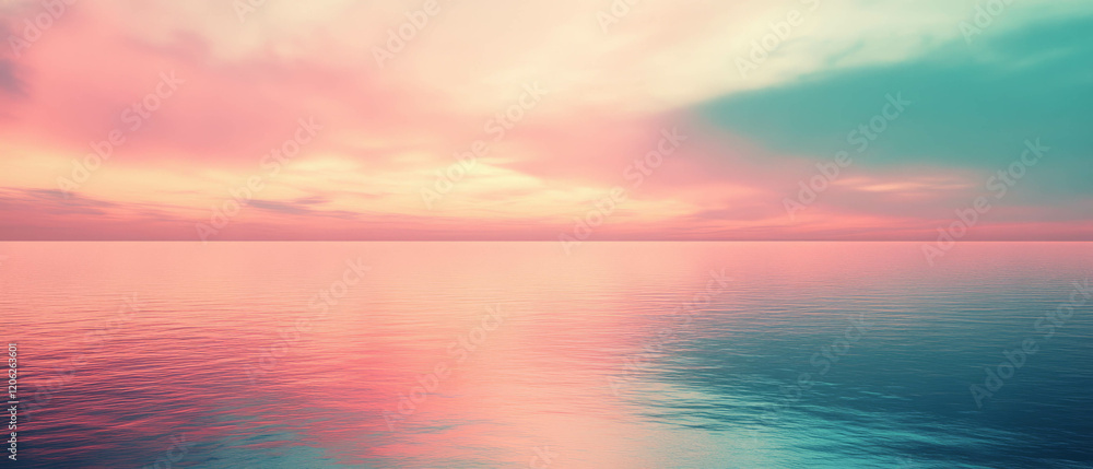 Smooth gradients and pastel shades create a tranquil seascape at sunset Smooth gradients and pastel shades create a tranquil seascape at sunset