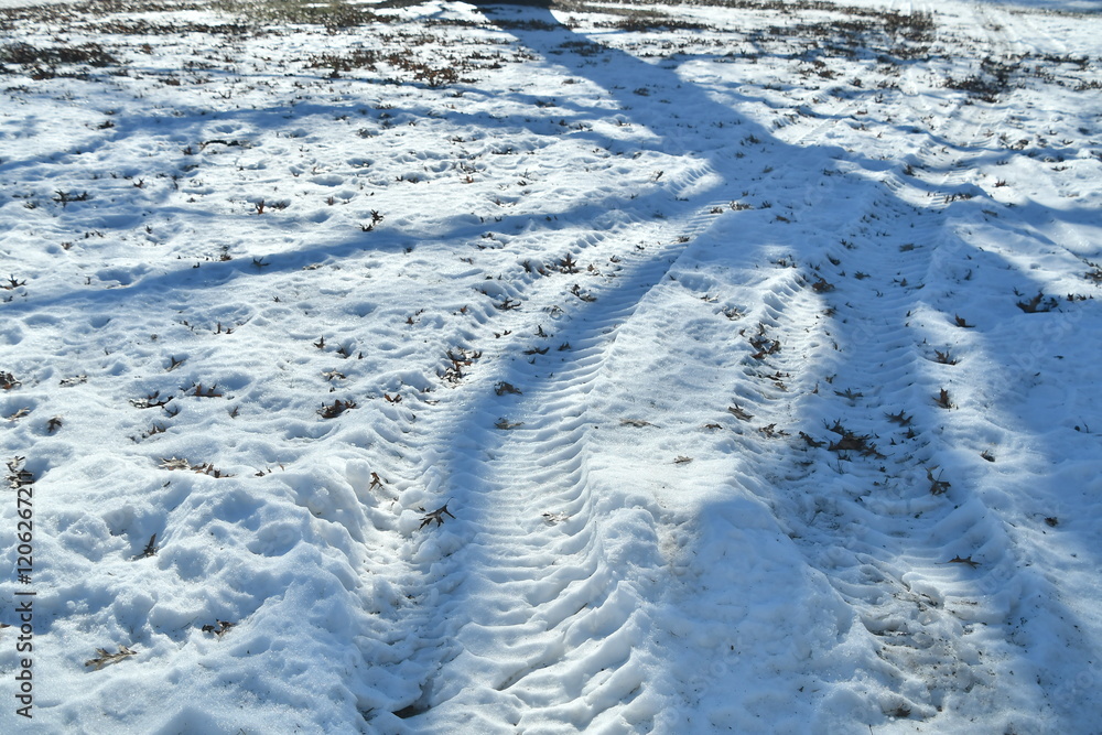Tire Tracks in Snow Tire Tracks in Snow