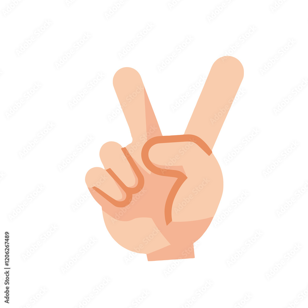 Peace sign hand gesture, flat design, harmony concept, positive expression Peace sign hand gesture, flat design, harmony concept, positive expression