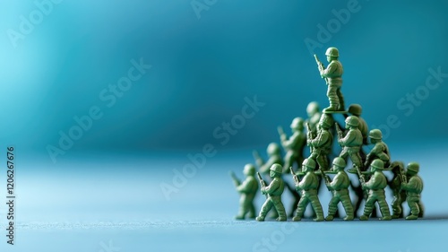 Wallpaper Mural Green toy soldiers in pyramid formation Torontodigital.ca