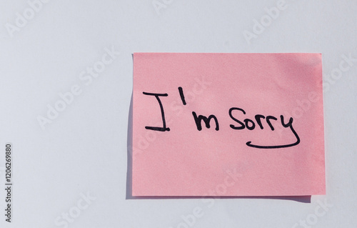 Bild auf Leinwand Pink sticky note with handwritten 'I'm Sorry' message