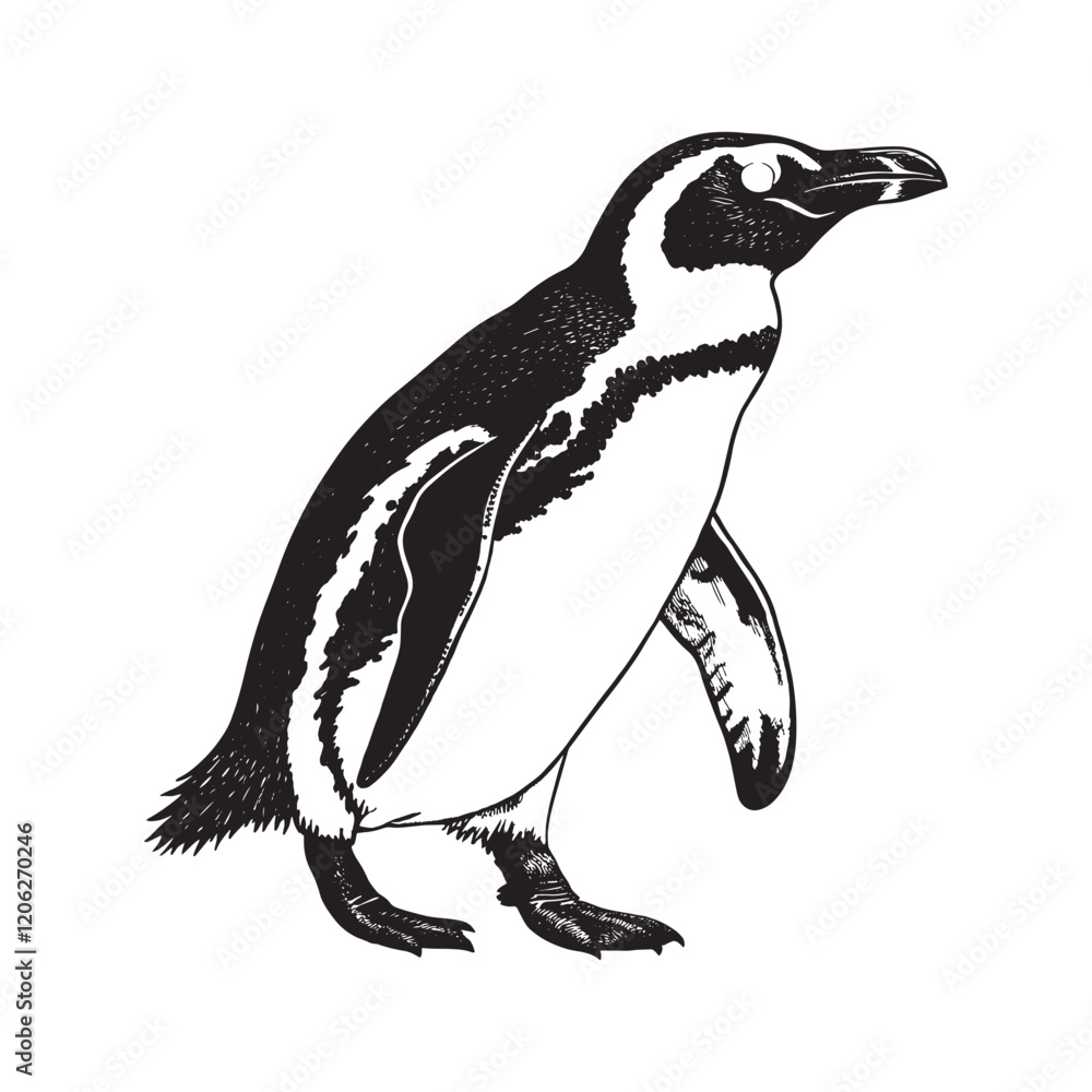 Obraz premium Penguin silhouette vector art illustration