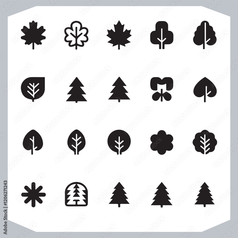 Elegant Tree Leaf Silhouettes Collection Modern Vector Designs for Creative Projects Elegant Tree Leaf Silhouettes Collection Modern Vector Designs for Creative Projects